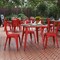 Flash Furniture 30 RD Dining Table Brown Poly Top/Red Frame JJ-T14623-80-BRRD-GG - alternate 1
